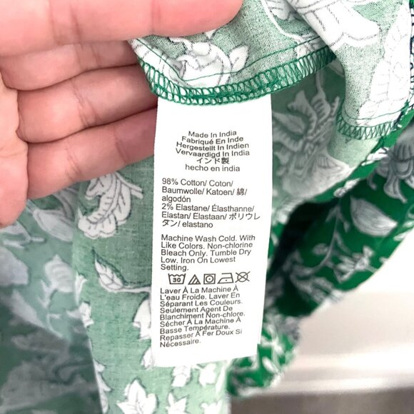 NWOT J. Crew Green Floral Midi Short Sleeve Dress BY517 Size 8 Cottagecore - Picture 5 of 7